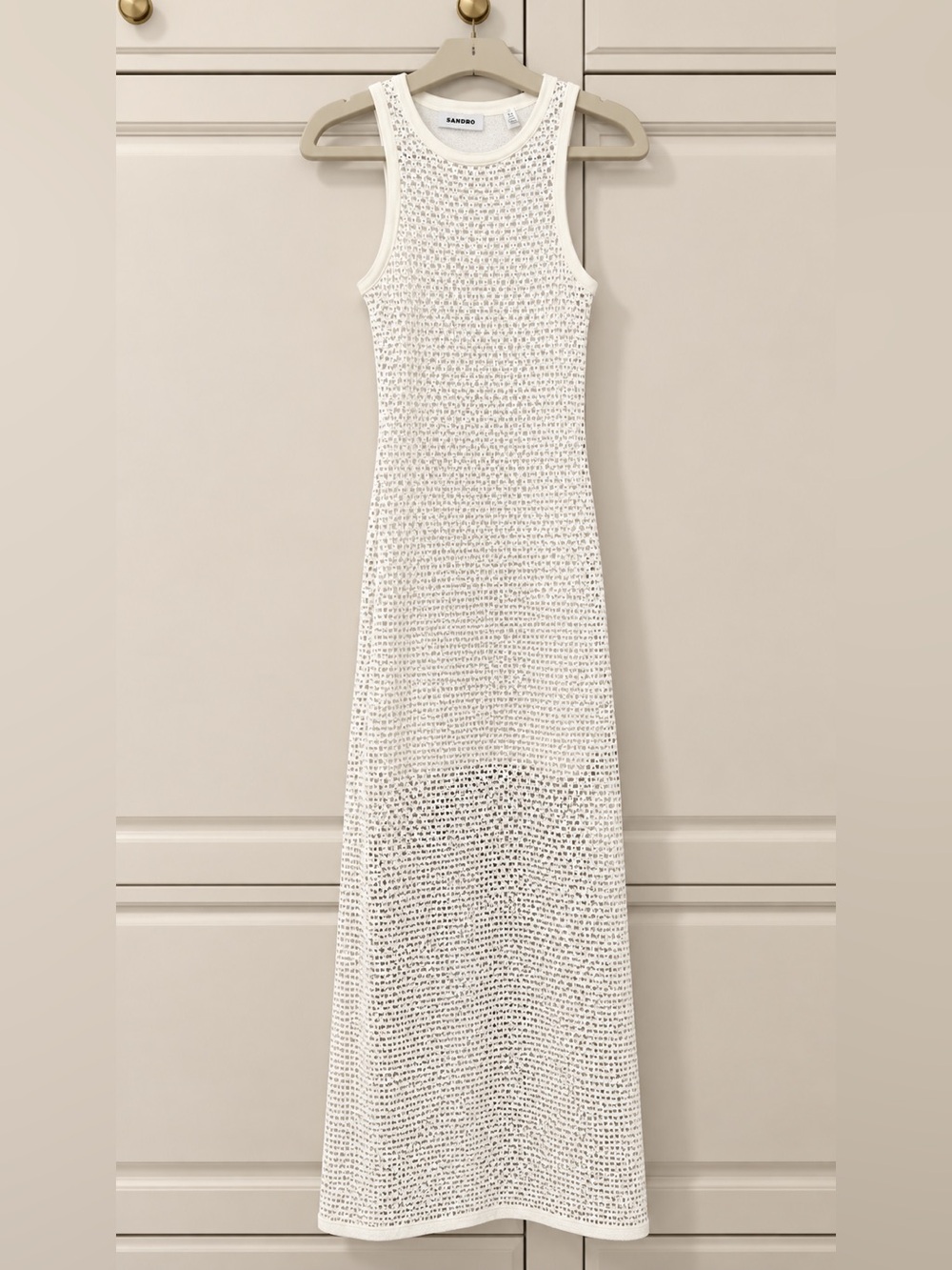 Sandro Sleeveless Rhinestone Maxi Dress size 34